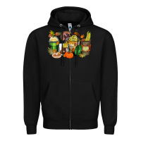 Black thanksgiving coffee cups Zipper Hoodie - Zillion Design Studio