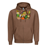Chestnut thanksgiving coffee cups Zipper Hoodie - Zillion Design Studio