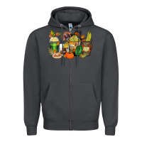 Smoke thanksgiving coffee cups Zipper Hoodie - Zillion Design Studio