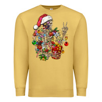 Antique Gold Christmas lights and skeleton Premium Sweatshirt - FaDigitalArtStudio