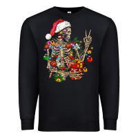Black Christmas lights and skeleton Premium Sweatshirt - FaDigitalArtStudio
