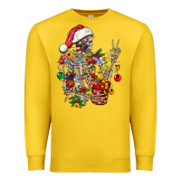 Lemon Christmas lights and skeleton Premium Sweatshirt - FaDigitalArtStudio