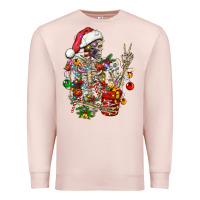 Pale Pink Christmas lights and skeleton Premium Sweatshirt - FaDigitalArtStudio