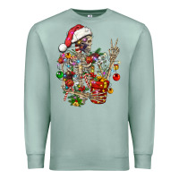 Seafoam Christmas lights and skeleton Premium Sweatshirt - FaDigitalArtStudio
