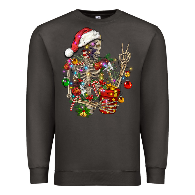Christmas Lights And Skeleton Premium Sweatshirt by FaDigitalArtStudio | Teevron