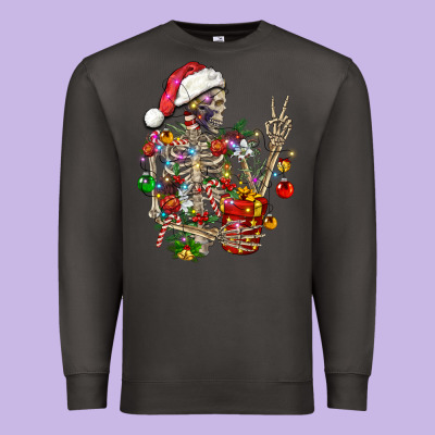 Christmas Lights And Skeleton Premium Sweatshirt Designed By Fadigitalartstudio