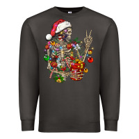 Smoke Christmas lights and skeleton Premium Sweatshirt - FaDigitalArtStudio