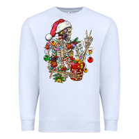 White Christmas lights and skeleton Premium Sweatshirt - FaDigitalArtStudio