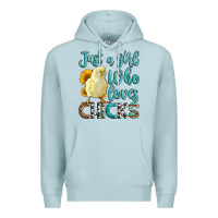 Blue Mist Western Just A Girl Who loves Chicks Premium Hoodie - LillyAllenDesigns