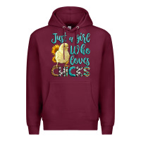 Burgundy Western Just A Girl Who loves Chicks Premium Hoodie - LillyAllenDesigns