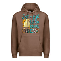 Chestnut Western Just A Girl Who loves Chicks Premium Hoodie - LillyAllenDesigns