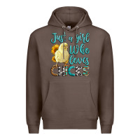 Coffee Western Just A Girl Who loves Chicks Premium Hoodie - LillyAllenDesigns