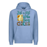 Colony Blue Western Just A Girl Who loves Chicks Premium Hoodie - LillyAllenDesigns