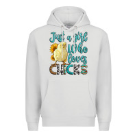 Dove Grey Western Just A Girl Who loves Chicks Premium Hoodie - LillyAllenDesigns