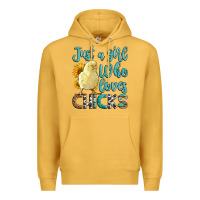 Mustard Western Just A Girl Who loves Chicks Premium Hoodie - LillyAllenDesigns