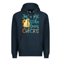 Navy Western Just A Girl Who loves Chicks Premium Hoodie - LillyAllenDesigns