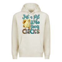 Oatmeal Heather Western Just A Girl Who loves Chicks Premium Hoodie - LillyAllenDesigns
