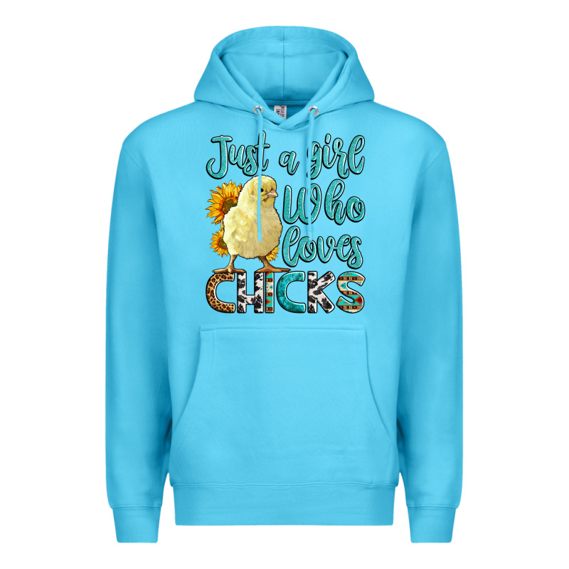 Western Just A Girl Who Loves Chicks Premium Hoodie by LillyAllenDesigns | Teevron