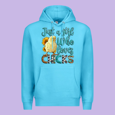 Western Just A Girl Who Loves Chicks Premium Hoodie Designed By Lillyallendesigns