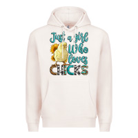 Pale Pink Western Just A Girl Who loves Chicks Premium Hoodie - LillyAllenDesigns