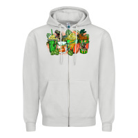 Dove Grey t rex coffee cups Zipper Hoodie - Zillion Design Studio