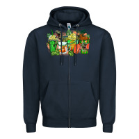 Navy t rex coffee cups Zipper Hoodie - Zillion Design Studio