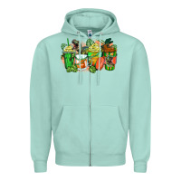 Seafoam t rex coffee cups Zipper Hoodie - Zillion Design Studio