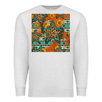 Oatmeal Heather western stars seamless pattern Premium Sweatshirt - HRA Design Shop