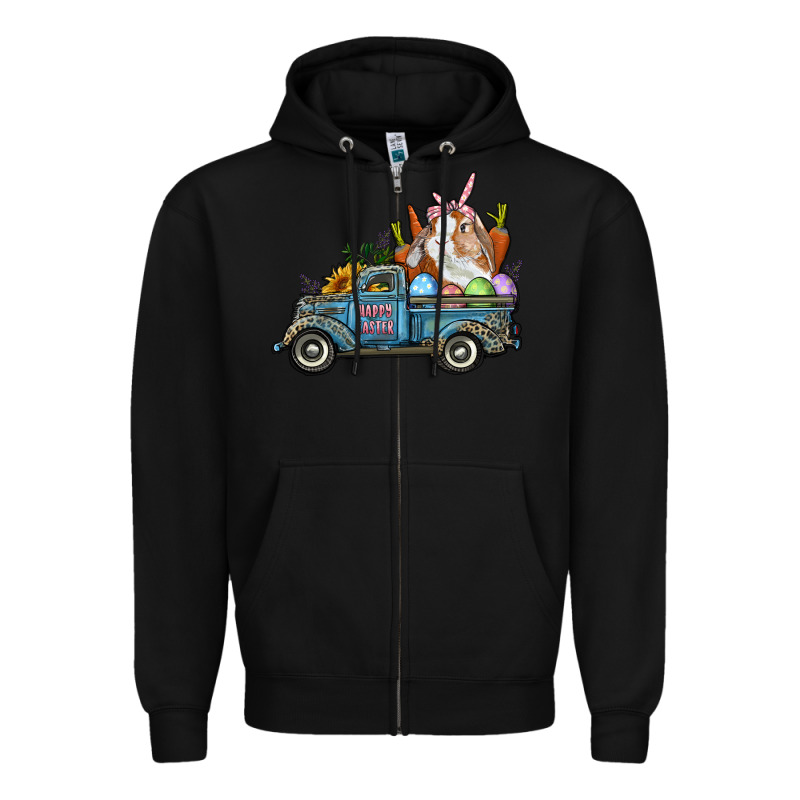 Happy Easter Truck With Bunny Eggs And Carrot Zipper Hoodie by RanaPortraitStore | Teevron