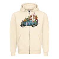 Sandshell Happy Easter Truck with Bunny Eggs And Carrot Zipper Hoodie - RanaPortraitStore
