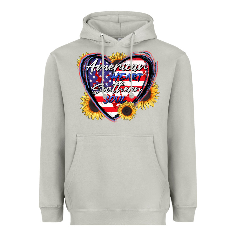 American Heart Southern Soul Heavyweight Hoodie by CowGirlArtShop | Teevron