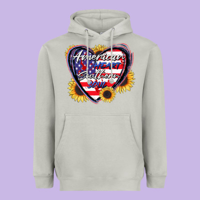 American Heart Southern Soul Heavyweight Hoodie Designed By Cowgirlartshop