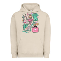 Pigment French Oak can't talk right now doing medical assistant stuff Urban Hoodie - MaliasSmallBusiness