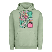 Pigment Oil Green can't talk right now doing medical assistant stuff Urban Hoodie - MaliasSmallBusiness