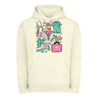 Pigment Pistachio can't talk right now doing medical assistant stuff Urban Hoodie - MaliasSmallBusiness