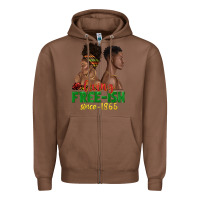 Chestnut living free ish since 1865 with afro black woman a Zipper Hoodie - texasbilliewilder