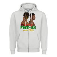 Dove Grey living free ish since 1865 with afro black woman a Zipper Hoodie - texasbilliewilder