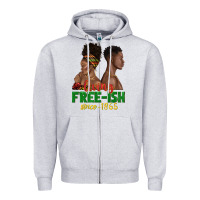 Heather Grey living free ish since 1865 with afro black woman a Zipper Hoodie - texasbilliewilder