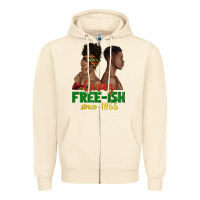 Sandshell living free ish since 1865 with afro black woman a Zipper Hoodie - texasbilliewilder