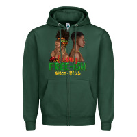 Sports Green living free ish since 1865 with afro black woman a Zipper Hoodie - texasbilliewilder