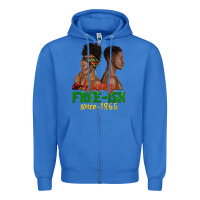 True Royal living free ish since 1865 with afro black woman a Zipper Hoodie - texasbilliewilder