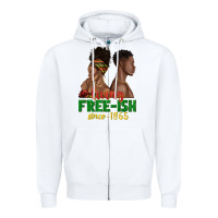 White living free ish since 1865 with afro black woman a Zipper Hoodie - texasbilliewilder