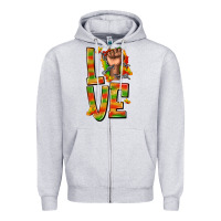 Love Juneteenth With Fist Zipper Hoodie | Teevron