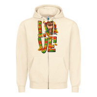 Sandshell love juneteenth with fist Zipper Hoodie - texasbilliewilder