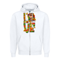 White love juneteenth with fist Zipper Hoodie - texasbilliewilder