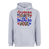 Heather Grey American heart southern soul Heavyweight Hoodie - Neo Western