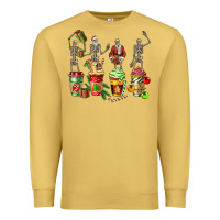 Antique Gold christmas skeleton coffee cups Premium Sweatshirt - FaDigitalArtStudio