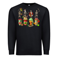 Black christmas skeleton coffee cups Premium Sweatshirt - FaDigitalArtStudio