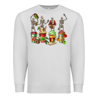 Dove Grey christmas skeleton coffee cups Premium Sweatshirt - FaDigitalArtStudio