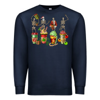 Navy christmas skeleton coffee cups Premium Sweatshirt - FaDigitalArtStudio